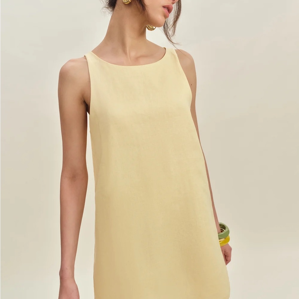 Reformation Cream Sleeveless Mini Dress